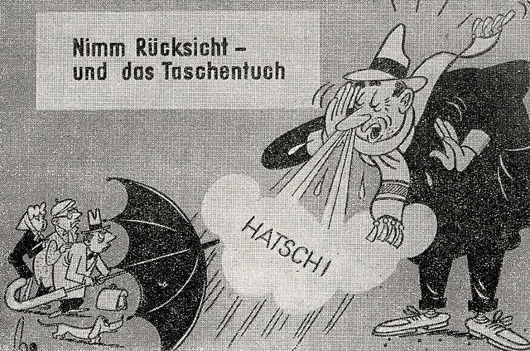 Broschüre "Vermeidet Erkältungskrankheiten" des DRK der DDR, um 1958 (DRK) Broschüre "Vermeidet Erkältungskrankheiten" des DRK der DDR, um 1958 (DRK)